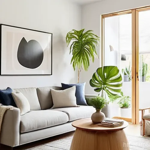 Home 29 공간디자인 견적 산출 방법 - **Prompt 1: Cozy, Budget-Friendly Living Room with Biophilic Touches**
"A bright and inviting mo...